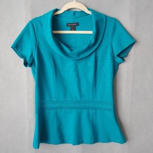 White House Black Market Peplum Cowl Neck Blouse